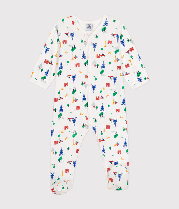 Babies' Paris Print Cotton Pyjamas white/multicolor