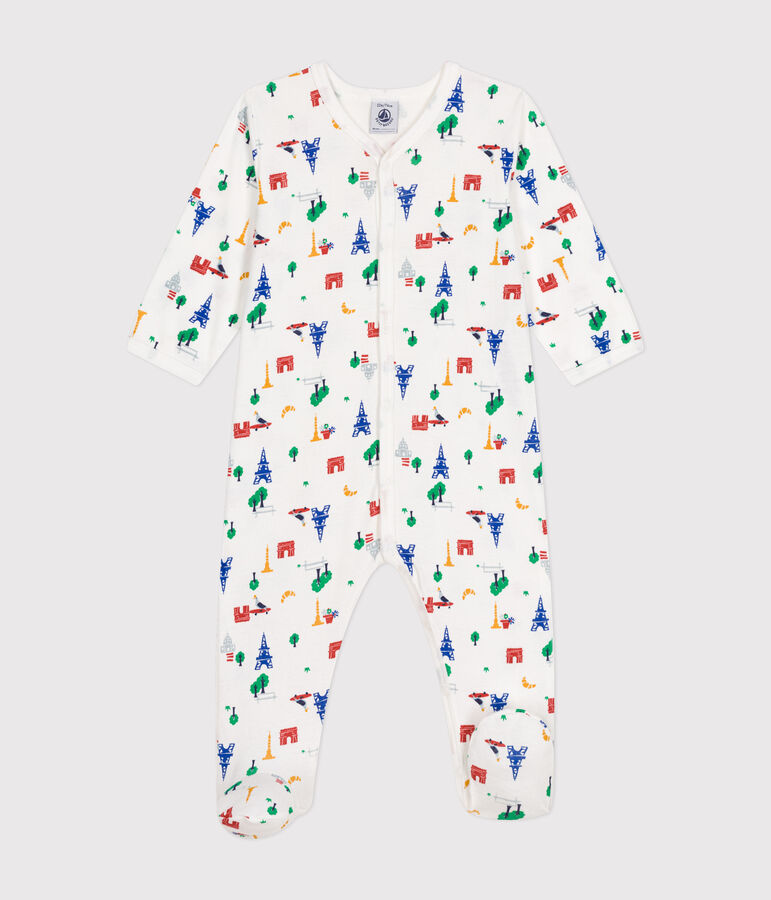 Babies' Paris Print Cotton Pyjamas white/multicolor