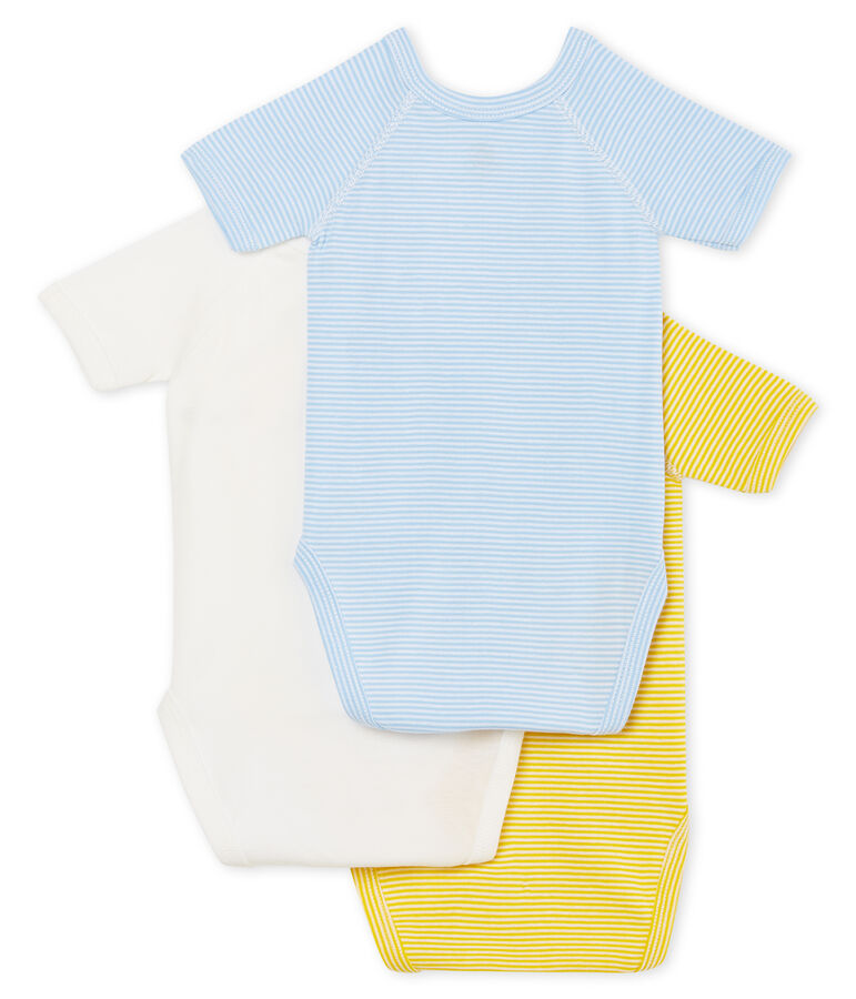 Baby Boys' Short-Sleeved Newborn Bodysuit - Set of 3 multicolor