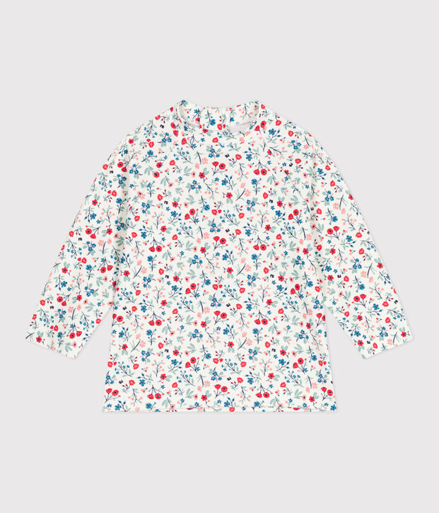 Babies' floral print UV protection T-shirt white/multicolor