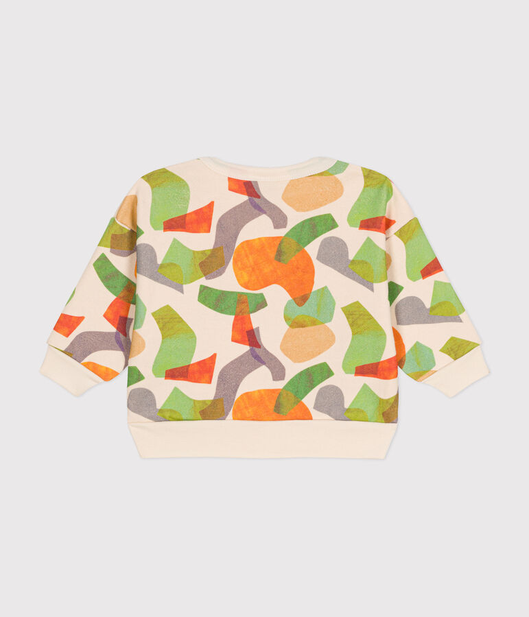 Babies' Fleece Sweatshirt Ecru/multicolor