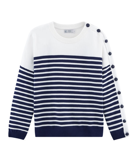 Women's Pullover SMOKING blue/MARSHMALLOW white