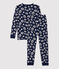 Boys' Snugfit Star Print Pyjamas SMOKING blue/MARSHMALLOW white
