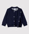 Babies' Quilted Tube Knit Cardigan SMOKING blue