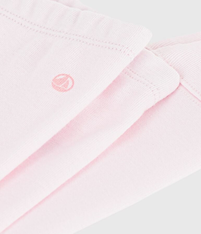 Babies' plain cotton leggings pink