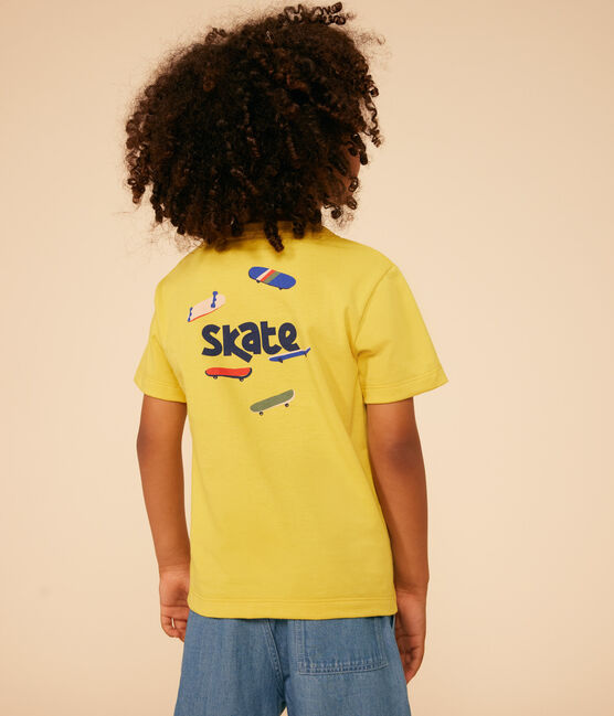 Boys' Printed Lightweight Jersey T-shirt NECTAR yellow