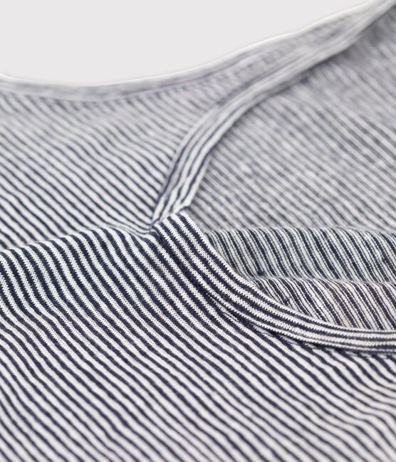 Women's milleraies-striped linen vest top SMOKING blue/LAIT white