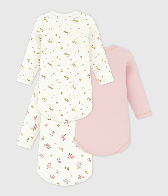 Pack of babies' long-sleeved floral-print cotton bodies variante 1