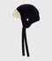 Babies' chapka in velour and sherpa SMOKING blue