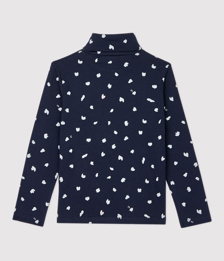 Girls' Cotton Polo Neck SMOKING blue/MULTICO white