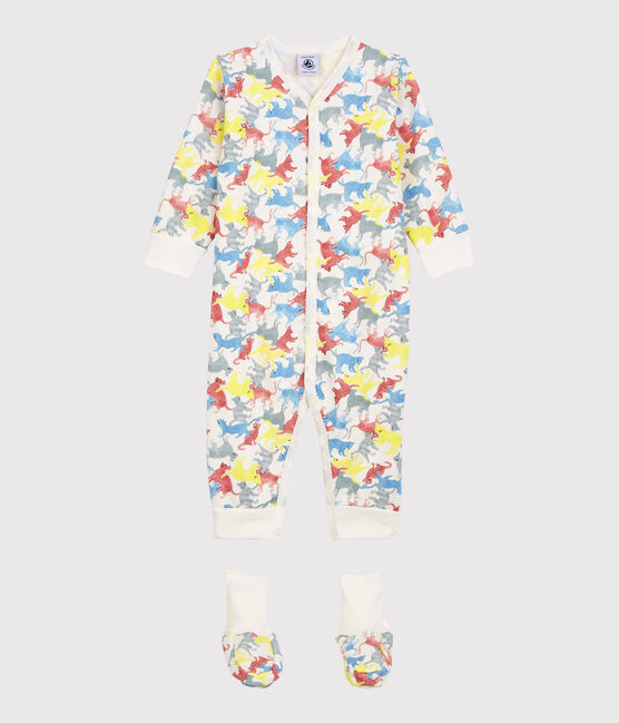 Babies' Colourful Cats Fleece Nightwear Set MARSHMALLOW white/MULTICO white
