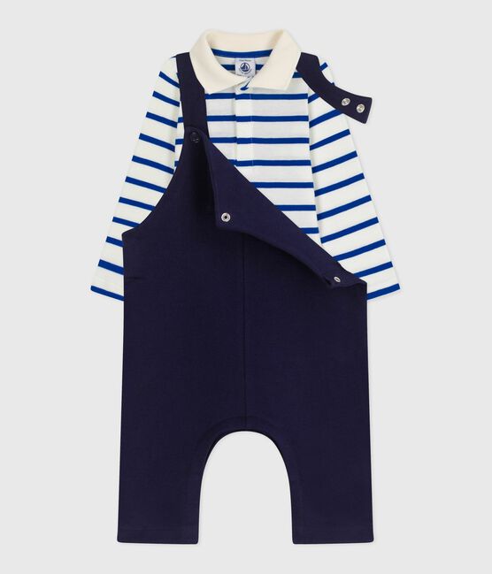 Babies' cotton gift set: dungarees and a body variante 1