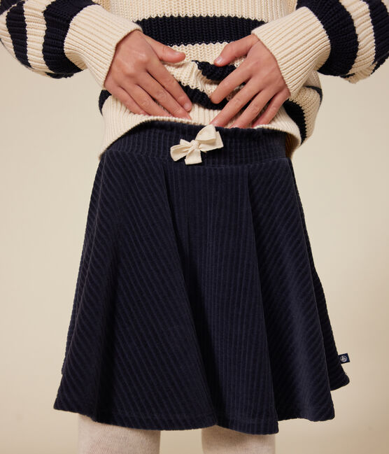 Little girls' terry velour skirt SMOKING blue