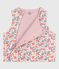Babies' sleeveless reversible printed cotton cardigan MARSHMALLOW white/JOLI pink
