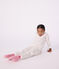 Children's fleece pyjamas with flowers white/multicolor