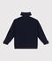 Children's zipped stand-up collar sweatshirt in plain cotton SMOKING blue