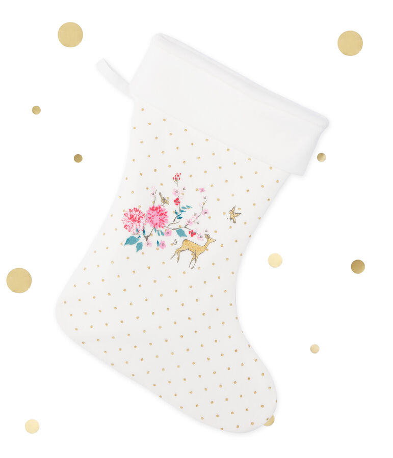 Girl's Christmas stockings white/yellow