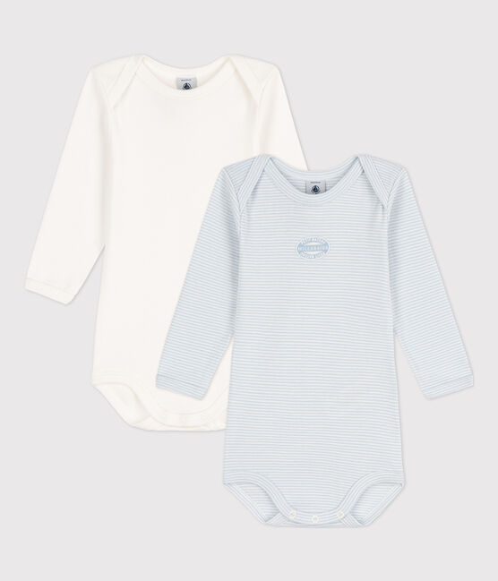 Babies' Pinstriped Long-Sleeved Cotton Bodysuit - 2-Pack variante 1