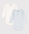 Babies' Pinstriped Long-Sleeved Cotton Bodysuit - 2-Pack variante 1