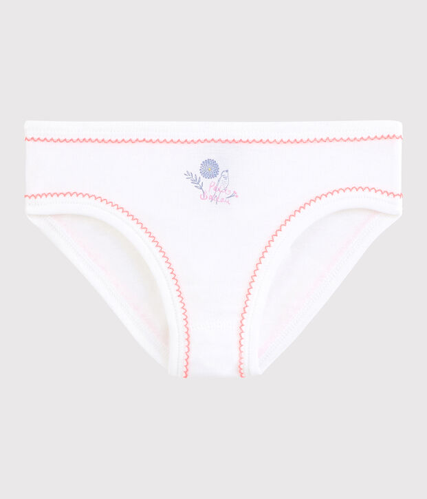 Girls' Cotton Knickers white/pink