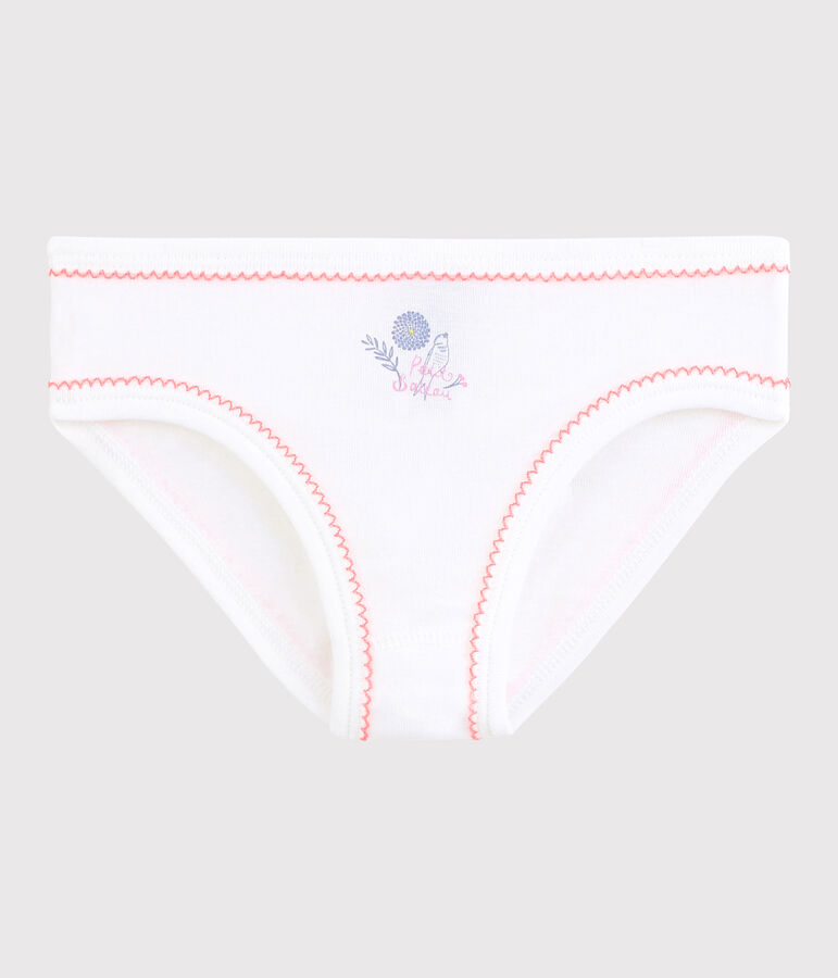 Girls' Cotton Knickers white/pink