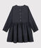 Girl's Long-sleeved Dress SMOKING blue/MARSHMALLOW white