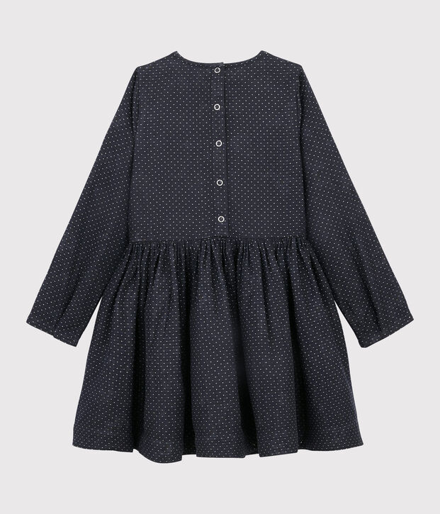 Girl's Long-sleeved Dress blue/white