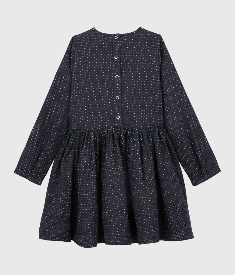Girl's Long-sleeved Dress blue/white