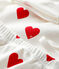 Babies' Red Heart Pattern Organic Cotton Clothing - 3-Piece Set MARSHMALLOW white/TERKUIT red