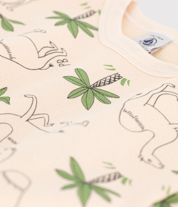 Babies' Patterned Fleece Sweatshirt Ecru/multicolor