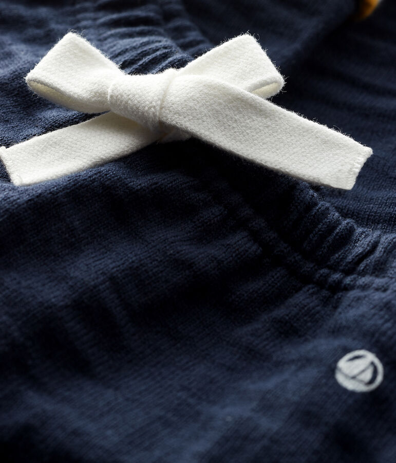 Baby boy's tubular knit trousers blue