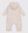 Babies' plain padded jumpsuit with a hood and feet MONTELIMAR CHINE beige