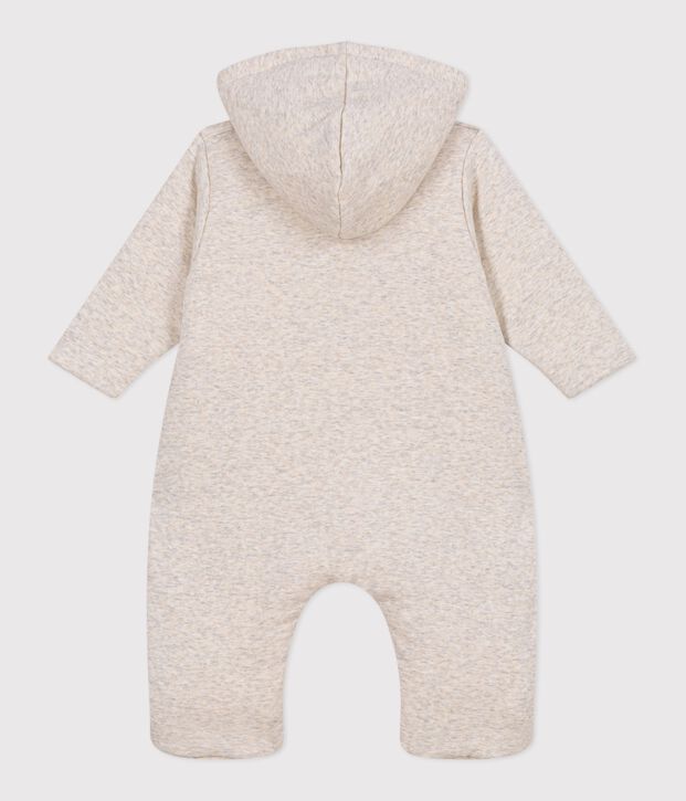 Babies' plain padded jumpsuit with a hood and feet MONTELIMAR CHINE
