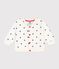 Babies' cotton varsity-style jacket with a spotted print MILK blue/SOIR