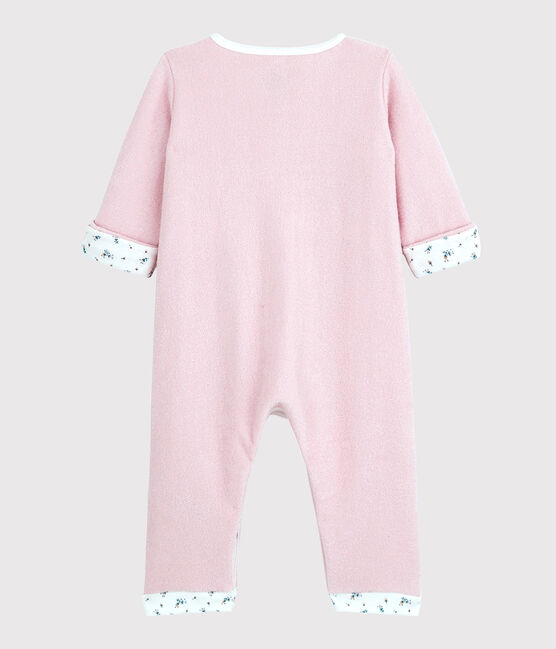 Babies' Long Pink Brushed Terry Jumpsuit JOLI pink