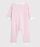Babies' Long Pink Brushed Terry Jumpsuit JOLI pink
