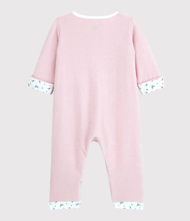 Babies' Long Pink Brushed Terry Jumpsuit JOLI