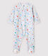 Babies' Marled Grey Starry Velour Sleepsuit