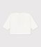 Babies' long-sleeved plain cotton T-shirt with a motif MILK