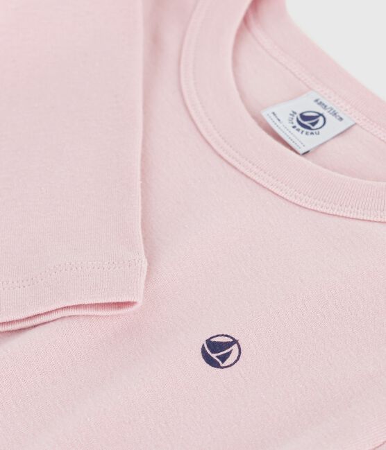 Children's long-sleeved plain cotton T-shirt JOLI pink