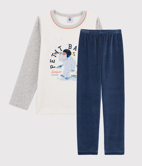 Boys' Velour Pyjamas BELUGA grey/MULTICO white