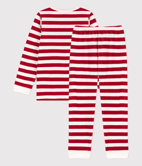 Children's Unisex Striped Velour Pyjamas STOP /MARSHMALLOW