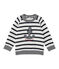 Baby boy's sailor-striped sweatshirt MARSHMALLOW white/SMOKING blue