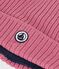 Children's polar fleece-lined knitted beanie hat pink
