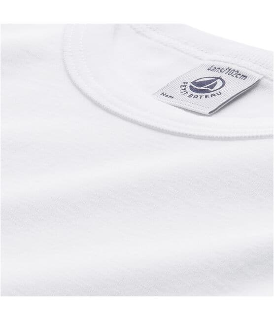 Boy's long sleeve plain T-shirt Lait white