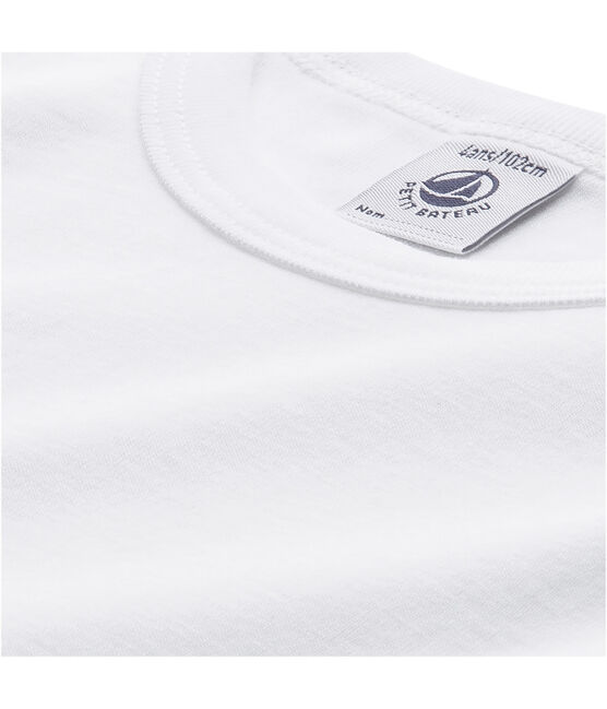 Boy's long sleeve plain T-shirt Lait white