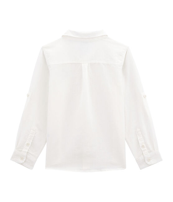 Boys' shirt in linen and cotton LAIT white