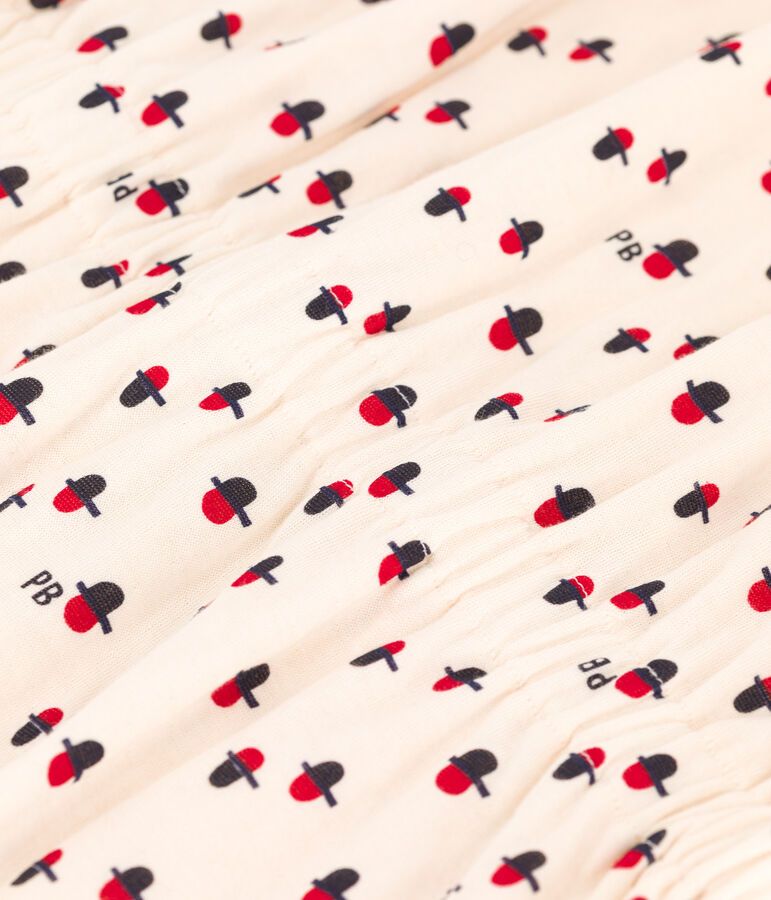 Little Girls' Long-Sleeved Patterned Tube Knit Dress Ecru/multicolor