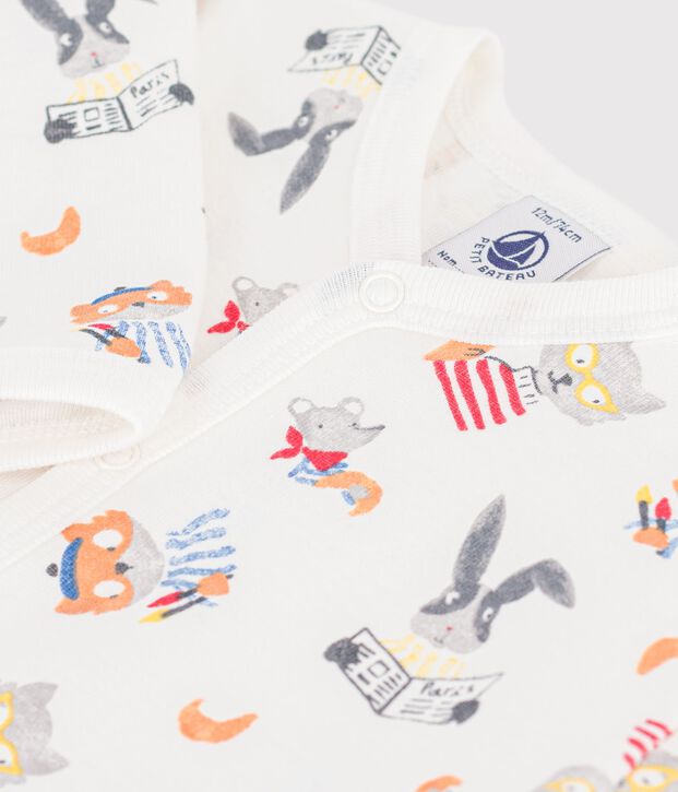 Pyjama b&eacute;b&eacute; en coton sans pieds imprim&eacute; animaux white/multicolor