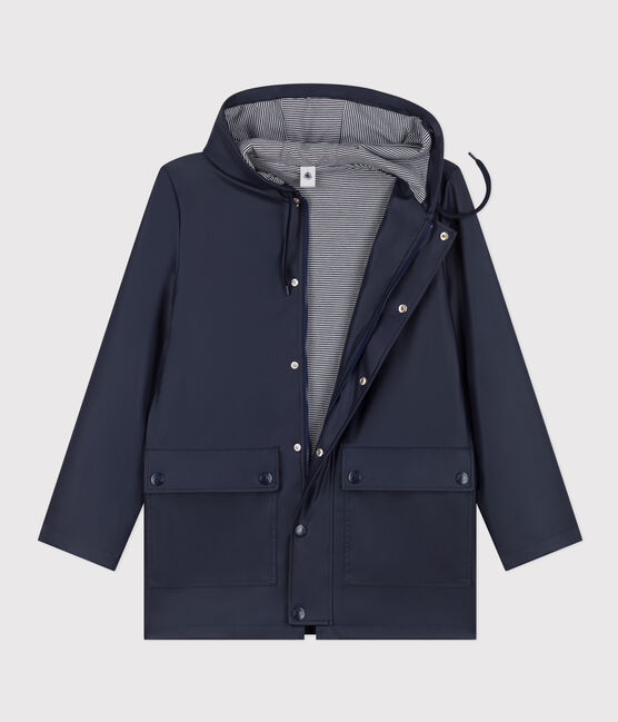 Iconic Recycled Fabric and Organic Cotton Raincoat SMOKING blue